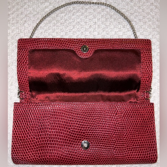 Ann Taylor Red Snake clutch/ handbag - Picture 3 of 4